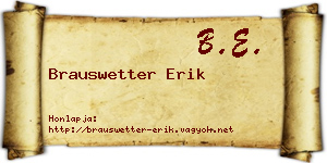 Brauswetter Erik névjegykártya